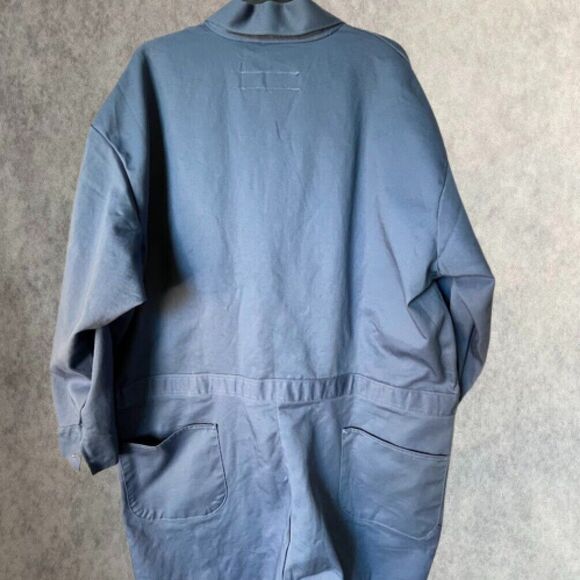 Red Kap Snap Front Cotton Work Coverall Mens Size 56 R Blue Long Sleeve Uniform - Picture 6 of 14